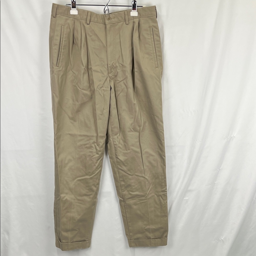Savane - Men’s Khacki Pants - Pleated - Size 36 x 32 - Cotton